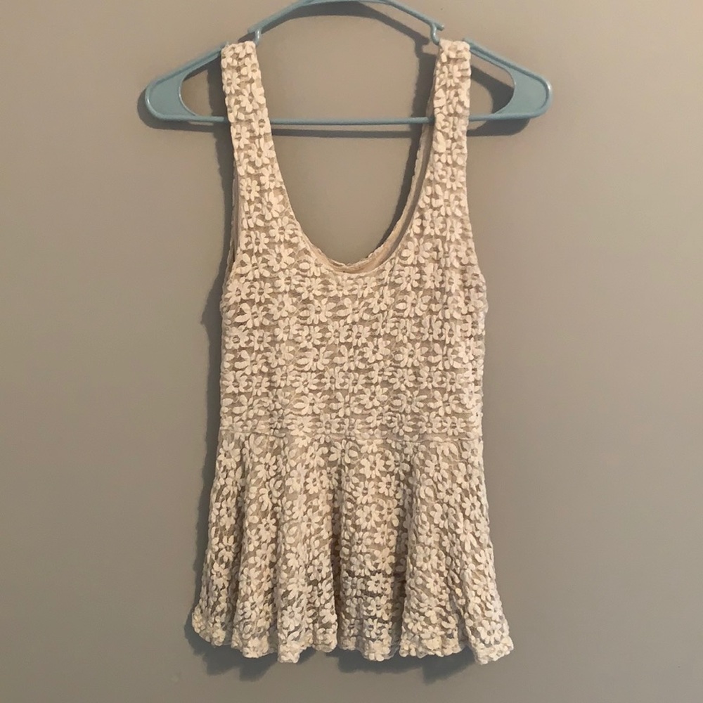 Pins & Needles White Lace Tank - Medium